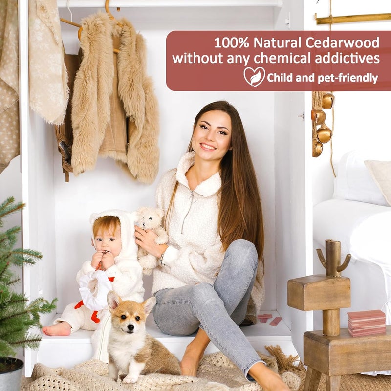 WOODEVER 40 Pack Cedar Planks for Clothes Storage, 100% Natural Aromatic Cedar Wood Pieces for Closets and Drawers, with Sandpaper and Sachets - Image 2